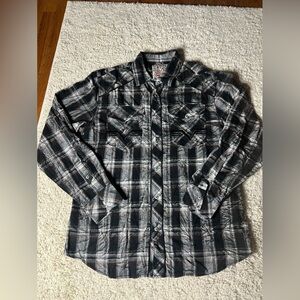 Men’s XL Affliction Button up Shirt GUC